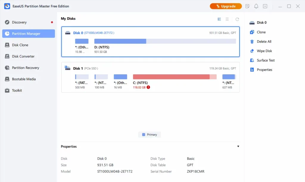 easeus partition master portable
