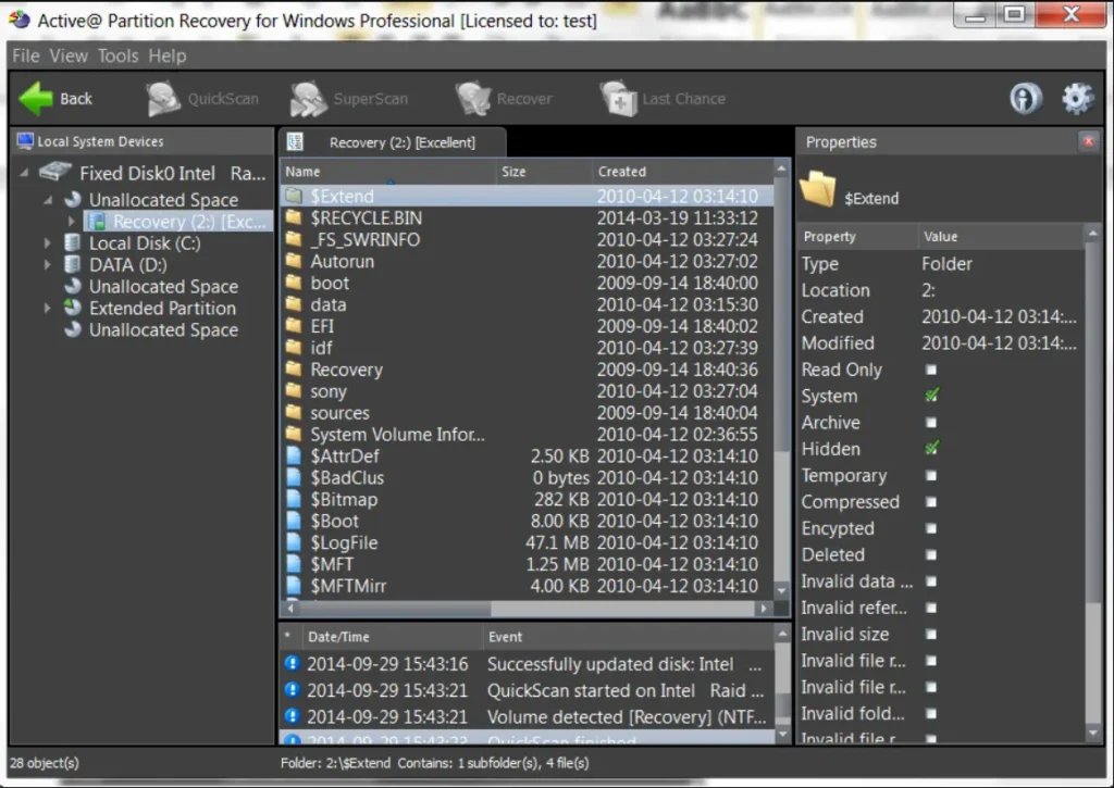 active partition recovery