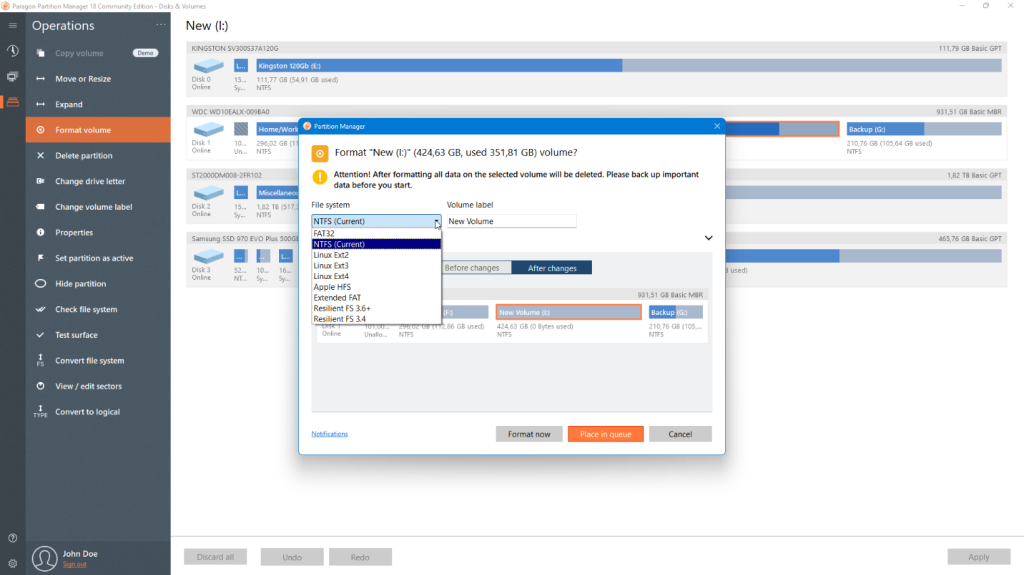 Paragon Partition Manager